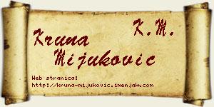 Kruna Mijuković vizit kartica